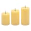 3-Pack Yellow LED Pillar Candles, 3x4/3x5/3x6