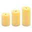 3-Pack Yellow LED Pillar Candles, 3x4/3x5/3x6