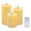 3-Pack Yellow LED Pillar Candles, 3x4/3x5/3x6