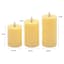 3-Pack Yellow LED Pillar Candles, 3x4/3x5/3x6