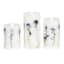 3-Pack Embedded Flower Pillar Candle, 3x4/3x5/3x6