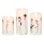 3-Pack Embedded Flower Pillar Candle, 3x4/3x5/3x6