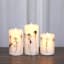 3-Pack Embedded Flower Pillar Candle, 3x4/3x5/3x6