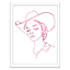 Framed Cowgirl Silhouette Foiled Wall Art, 16x12