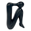 Black Ceramic Human Figurine, 4.2x6