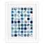Glass Framed Blue Abstract Circles Print Wall Art, 21x17