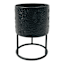 Black Flower Print Plant Stand, Small