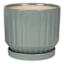 Indoor Sage Glazed Planter with Saucer, Small
