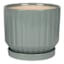 Indoor Sage Glazed Planter with Saucer, Medium