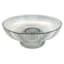 Grey Ribbed Glass Footed Bowl, 10x4.3