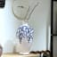 Blue Flower Ceramic Vase, 15.3"
