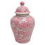 Pink Cermaic Ginger Jar, 11"