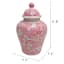 Pink Cermaic Ginger Jar, 11"