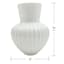 White Ribbed Glass Vase, 7.8"