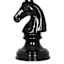 Black Resin Horse Chess Piece Small Lamp with Shade, 16"