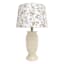Off White Ceramic Crackle Lamp with Chinoiserie Print Shade, 22"