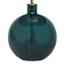 Green Glass Round Lamp with Velvet Shade, 21.5"