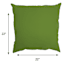 Lime Green Canvas Oversized Square Outdoor Throw Pillow, 20"