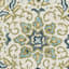 Moira Green & Blue Round Accent Rug with Tassels, 32"