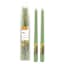 2-Pack Yellow Dried Flower Embedded Green Taper Candles, 10"