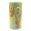 Yellow Dried Flower Embedded Green Pillar Candle, 3x6