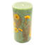 Yellow Dried Flower Embedded Green Pillar Candle, 3x6
