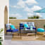 Navy Blue Canvas Outdoor Deep Seat Cushion