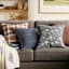 Honeybloom Blue Striped Slub Throw Pillow, 18"
