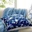 Providence Navy Blue Floral Print Throw Pillow, 18"