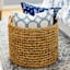 Providence Navy Blue Floral Print Throw Pillow, 18"