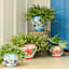Hand Painted Spanish Blue Swirl Outdoor Planter, Medium