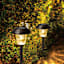 10-Lumen Solar Oil Rubbed Bronze Lined Glass Pathway Light