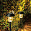 10-Lumen Solar Black Lined Glass Pathway Light