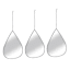 3-Piece Teardrop Wall Mirror Set with Chain Hanger, Silver