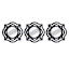 3-Piece Set Black Cloche Wall Mirrors, 10"