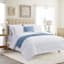 Providence 5-Piece White Ribbed Velvet Comforter Set, Full/Queen