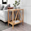 Wes Wooden Accent Table, Honey Oak Finish