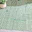 (E492) Found & Fable Palma Green Lines Outdoor Area Rug, 5x7
