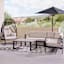 (E535) Crosby St. Black & White Geometric Outdoor Area Rug, 5x7