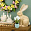 Homespun Easter White Tulips in Blue Ceramic Pot, 8"