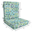 2-Piece Calista Teal Outdoor Deep Seat Cushion