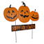 Happy Haunting Three Jack-o'-Lanterns with Happy Halloween Yardstake, 24"