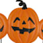 Happy Haunting Three Jack-o'-Lanterns with Happy Halloween Yardstake, 24"