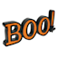 Happy Haunting Wooden Boo! Table Sign with Metal Spider, 12.8X5.5
