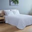 Providence 3-Piece White Cotton Velvet Quilt Set, King