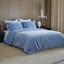 Providence 3-Piece Light Blue Cotton Velvet Duvet Set, King