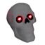 Hey Boo! White Skull Head with LCD Heart Shaped Moving Eyes, 10"