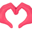Pink Heart Hands Sculpture, 15"