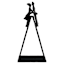 Black Aluminum Couple On Ladder Figurine, 17.4"