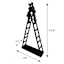 Black Aluminum Couple On Ladder Figurine, 17.4"